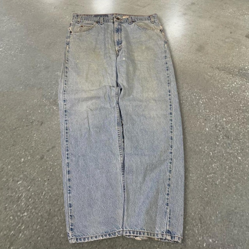 Vintage 90s Levis 505 Straight Leg Orange Tab Blue Jeans Mens 36x30